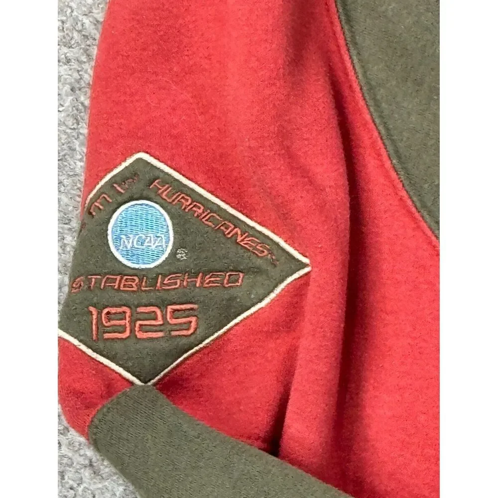 NCAA University of Miami Hurricanes Vintage Full Zip Long Sleeve Jacket Size 2XL